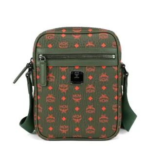 MCM Crossbody In Visetos Aren Green and Orange