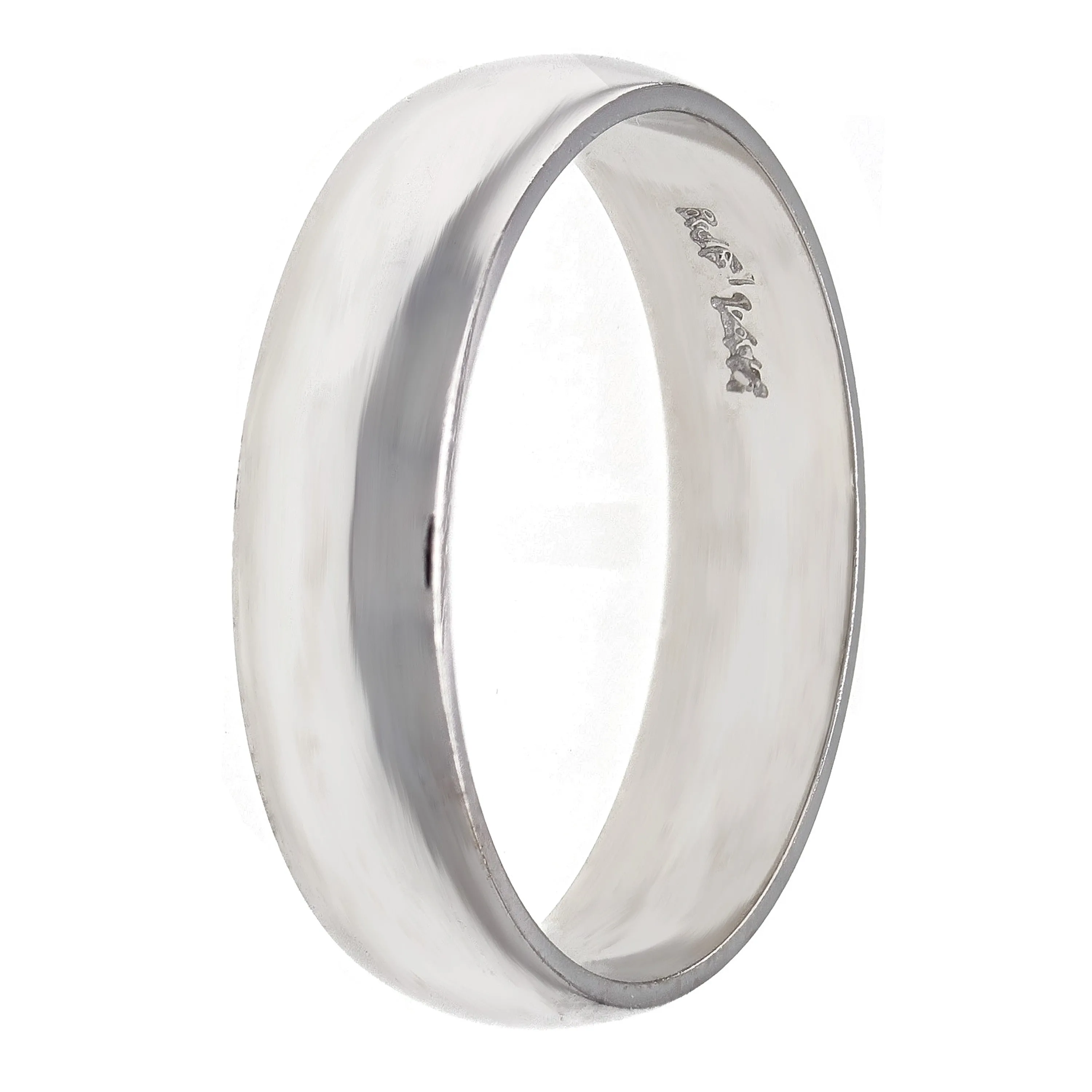 Men's 14k White Gold 5.5mm Wedding Band Ring Size 11 5.5grams