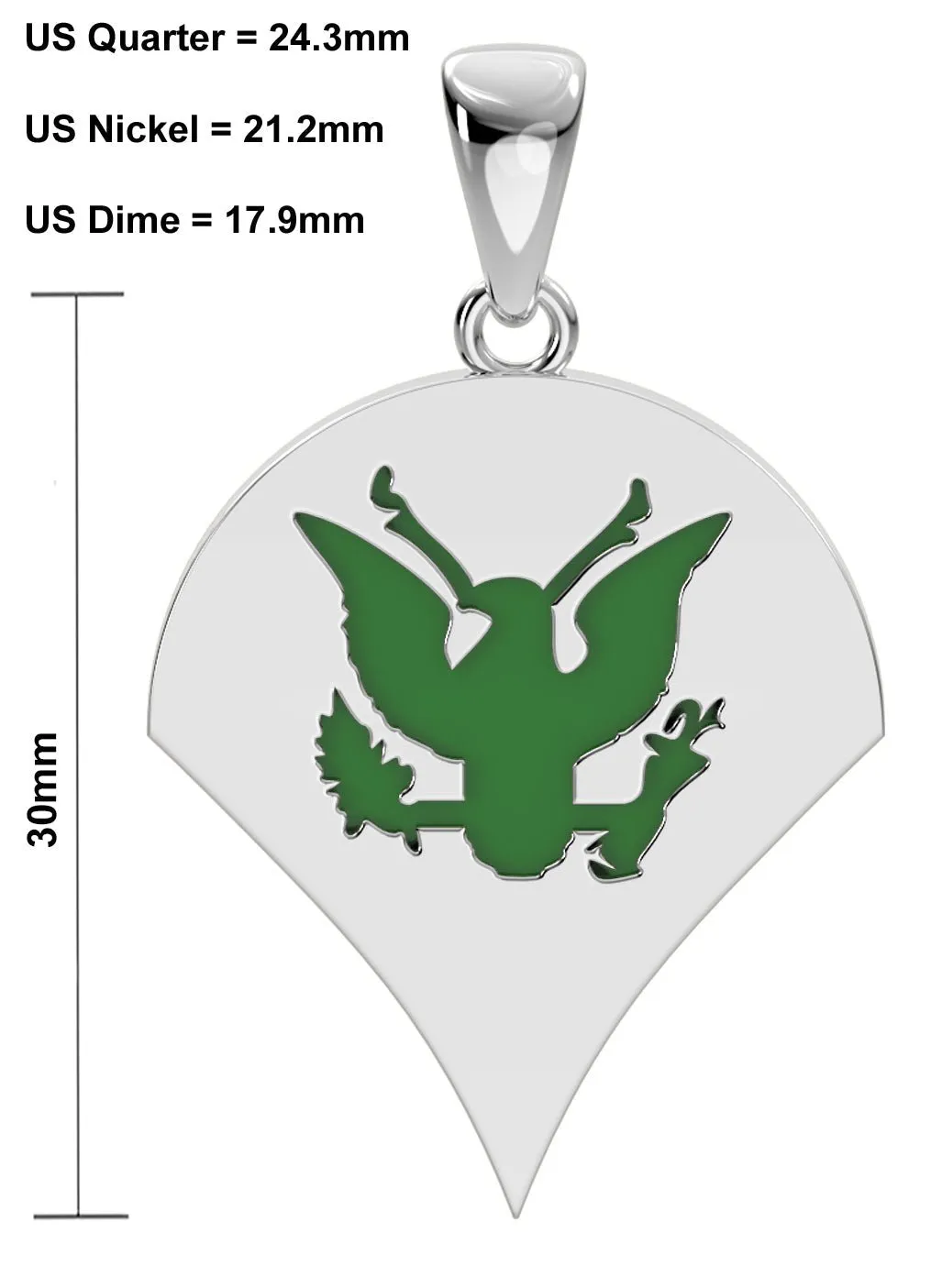 Men's 925 Sterling Silver US Army Specialist Rank Pendant