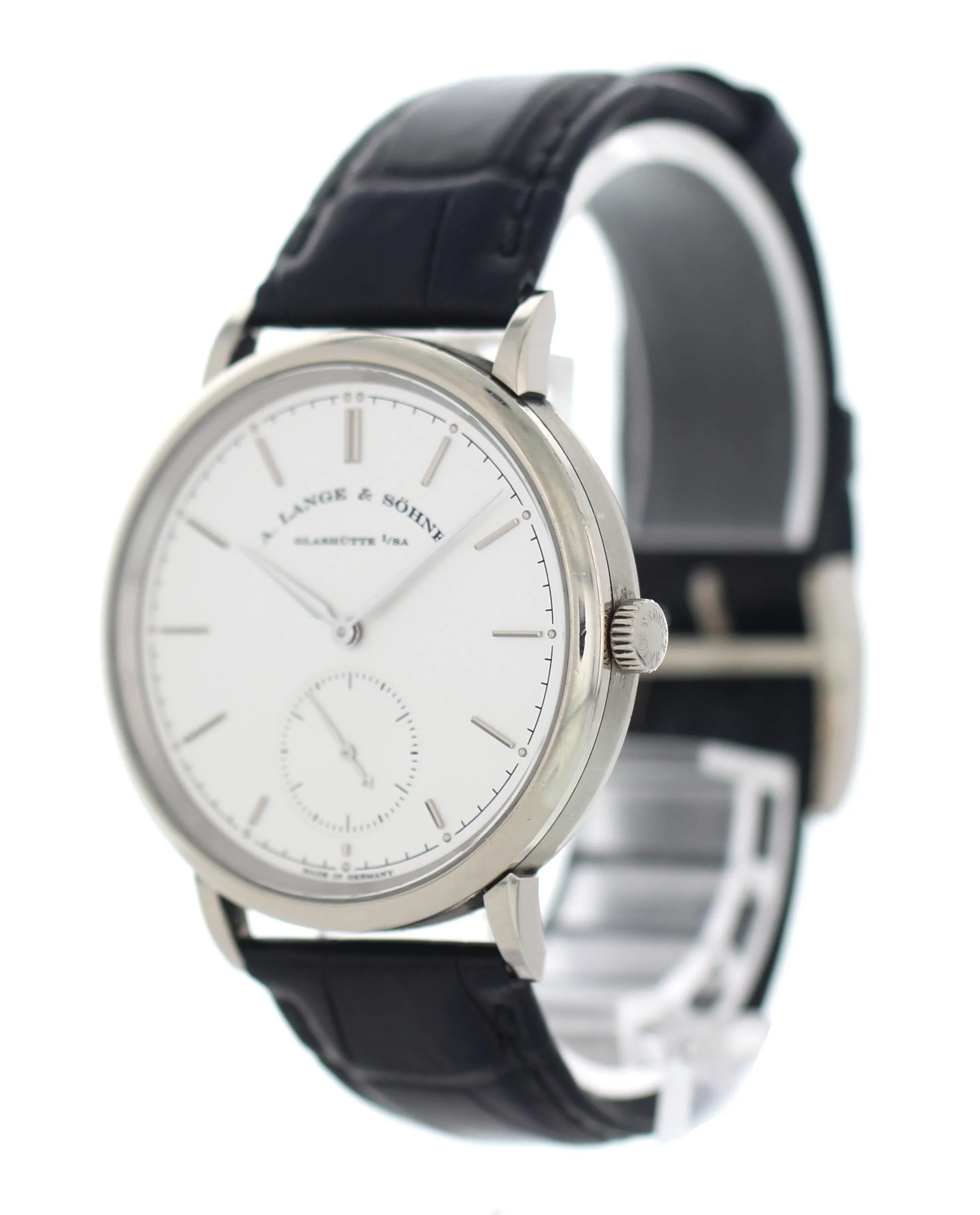 Men's A. Lange & Sohne Glashutte I/SA Saxonia 18K White Gold Box and Papers