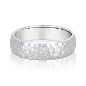 Men’s Classic Hammered Wedding Band