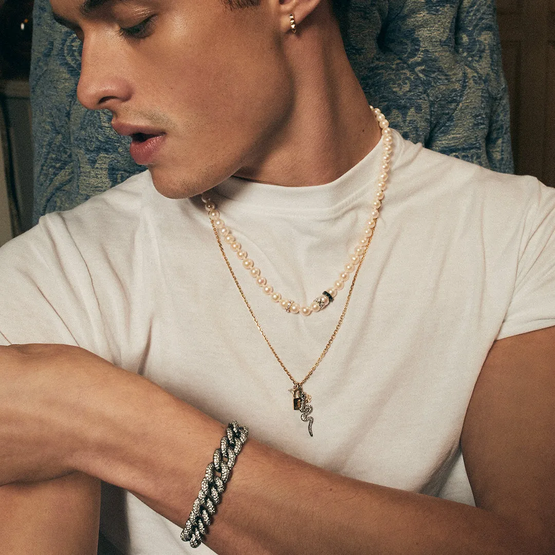 Men's Collection Gold & Diamond Multi-Charm Necklace
