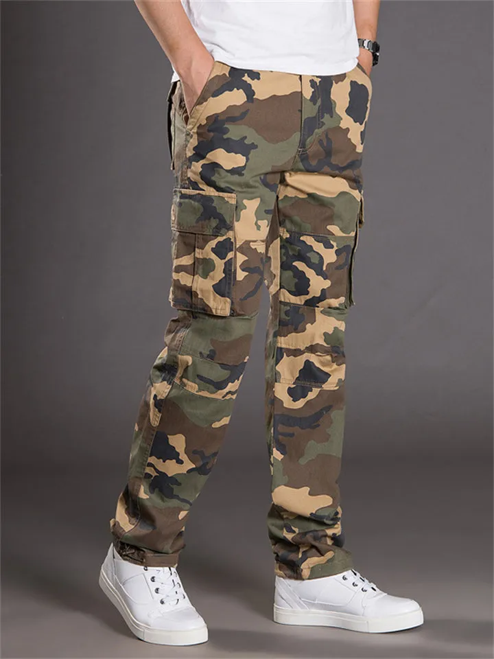 Men's Cozy 100% Cotton Multi Pockets Cargo Pants