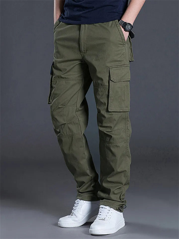Men's Cozy 100% Cotton Multi Pockets Cargo Pants