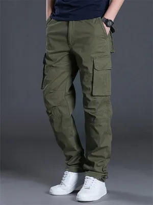 Men's Cozy 100% Cotton Multi Pockets Cargo Pants