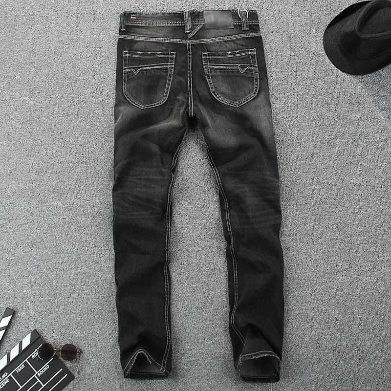 Men's Dark Colored Straight Jeans