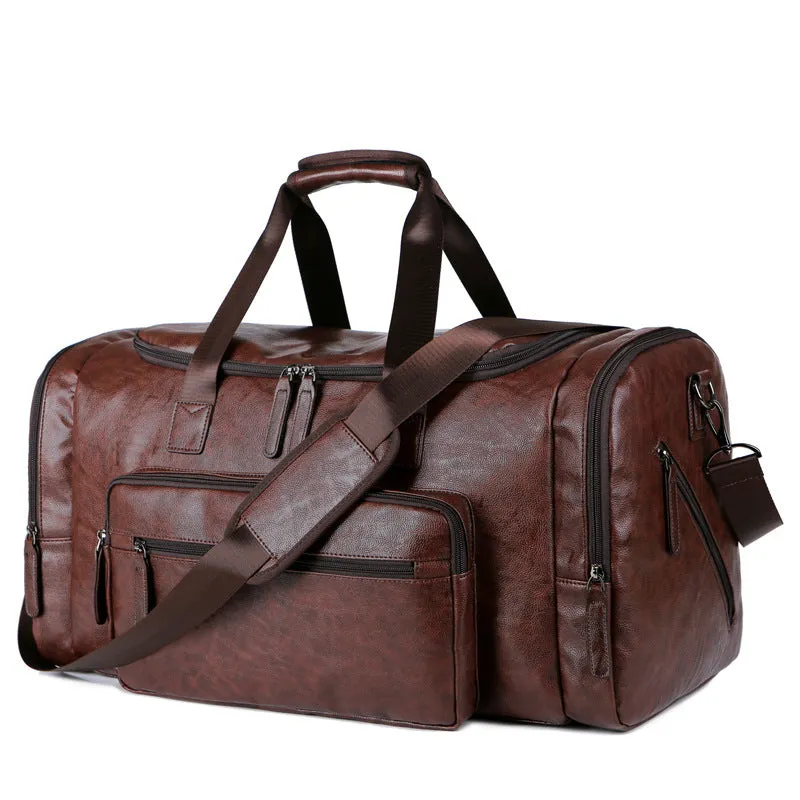 Men's Leather Oversized Traveling Korean Style Portable Travel Bags
