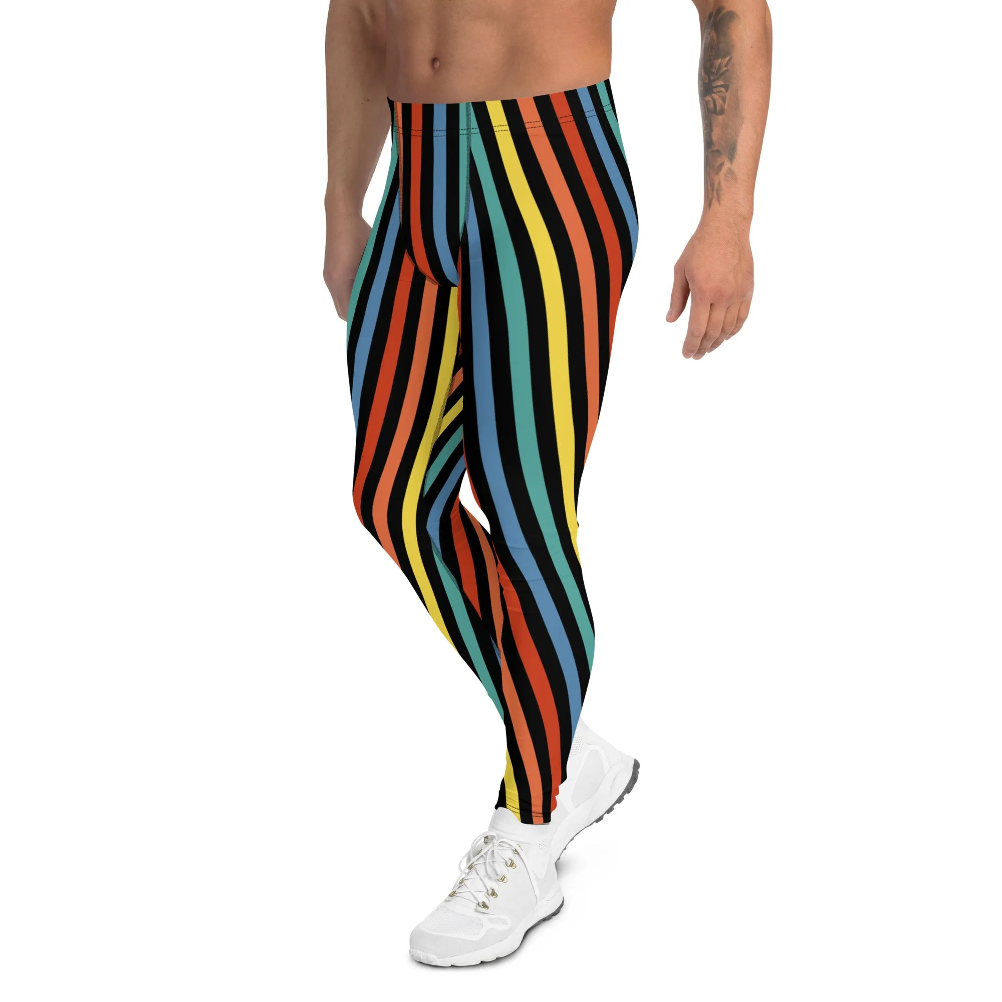 Mens Leggings, Striped Festival