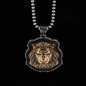 Men's Lion Necklace in Sterling Silver