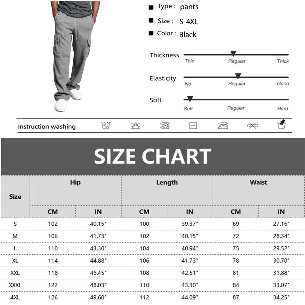 Men's Loose Fit Multi-Pocket Sweatpants