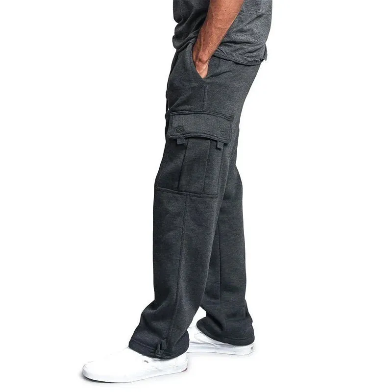 Men's Loose Fit Multi-Pocket Sweatpants