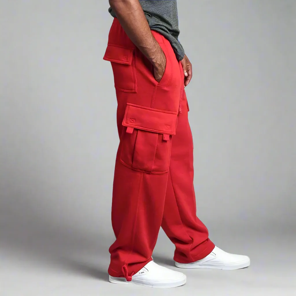 Men's Loose Fit Multi-Pocket Sweatpants
