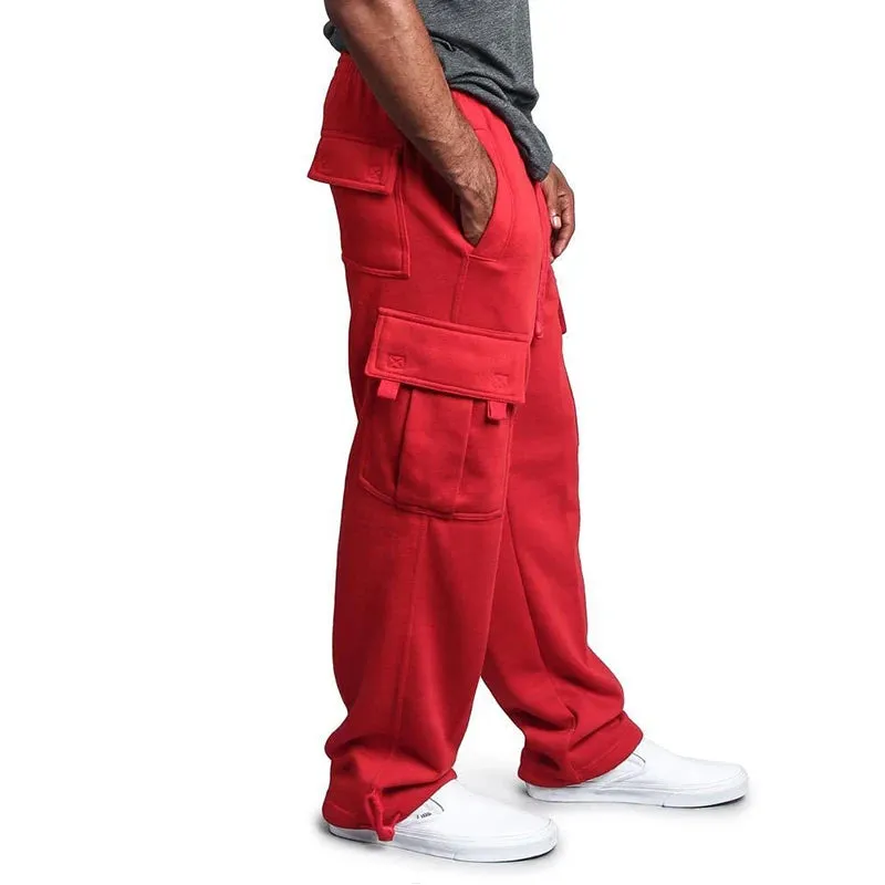 Men's Loose Fit Multi-Pocket Sweatpants