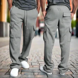 Men's Loose Fit Multi-Pocket Sweatpants