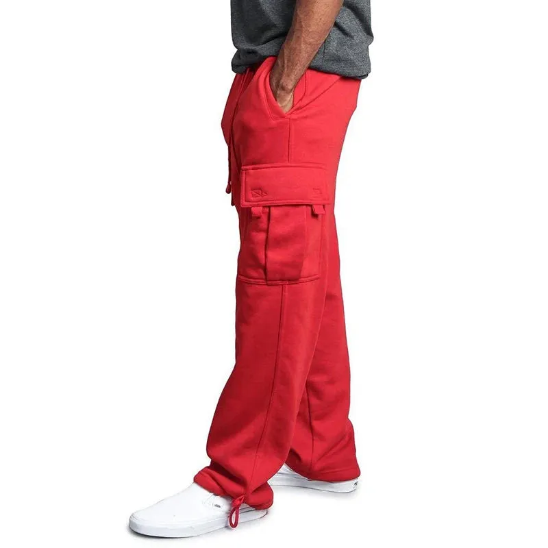 Men's Loose Fit Multi-Pocket Sweatpants