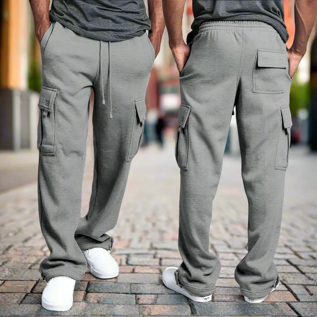 Men's Loose Fit Multi-Pocket Sweatpants