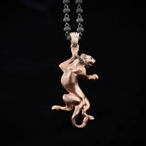 Men's Panther Necklace in Sterling Silver