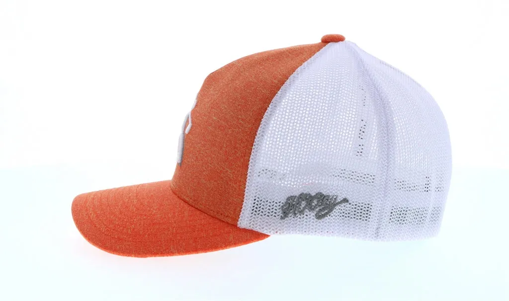 Men's "Coach" Hooey Golf Heather Orange / White flex mesh with 3D white/Grey Hooey logo on front Cap