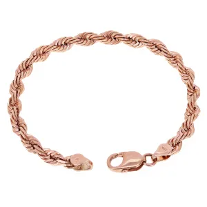Men's Solid 10k Yellow Gold Diamond Cut Rope Chain Bracelet 6mm Various Lengths
