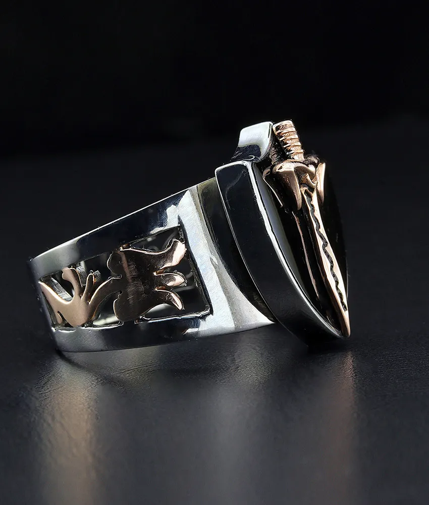 Men's Sterling Silver  Shield Ring