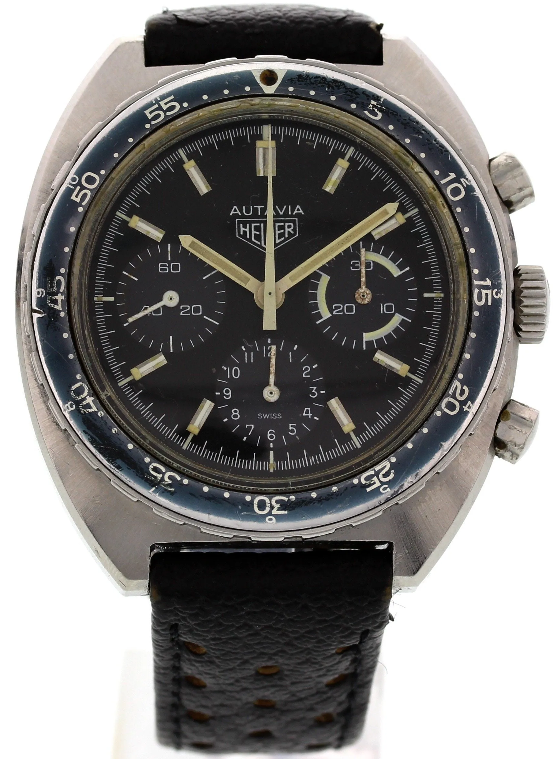 Men's Vintage Heuer Autavia Stainless Steel 73663 Chronograph