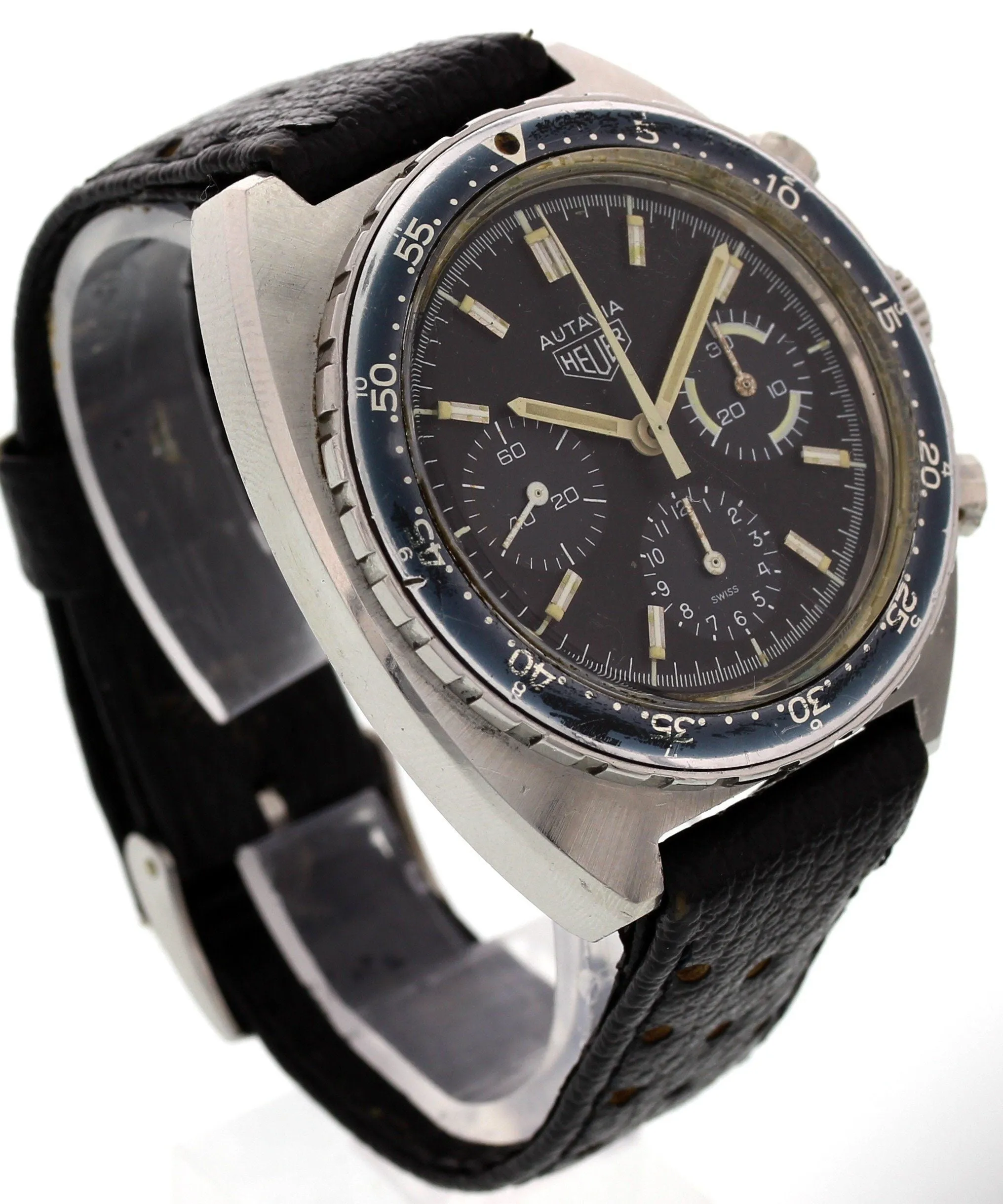 Men's Vintage Heuer Autavia Stainless Steel 73663 Chronograph