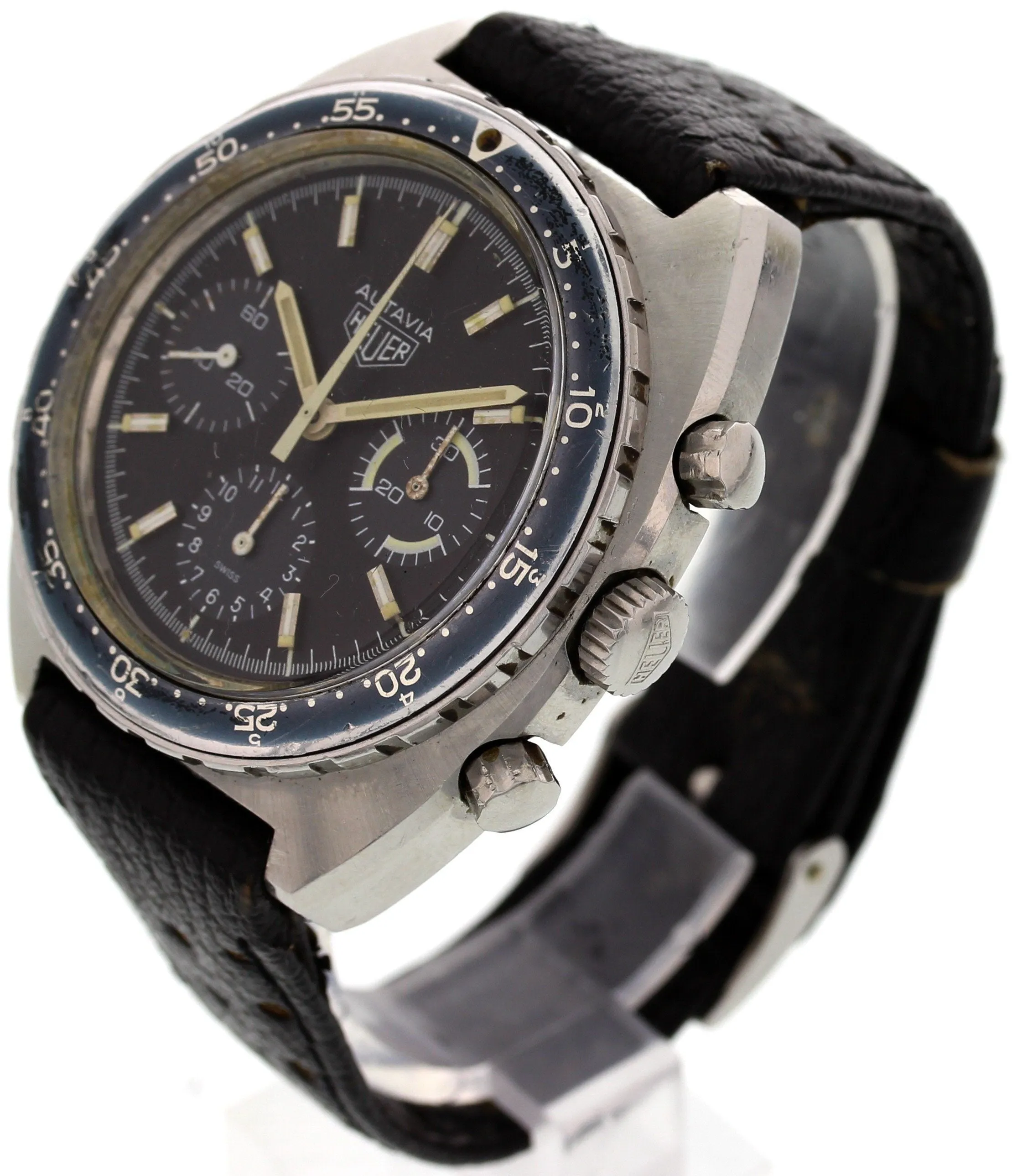 Men's Vintage Heuer Autavia Stainless Steel 73663 Chronograph