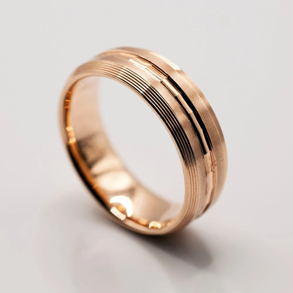 Men's Wedding Band in 14k Rose Gold