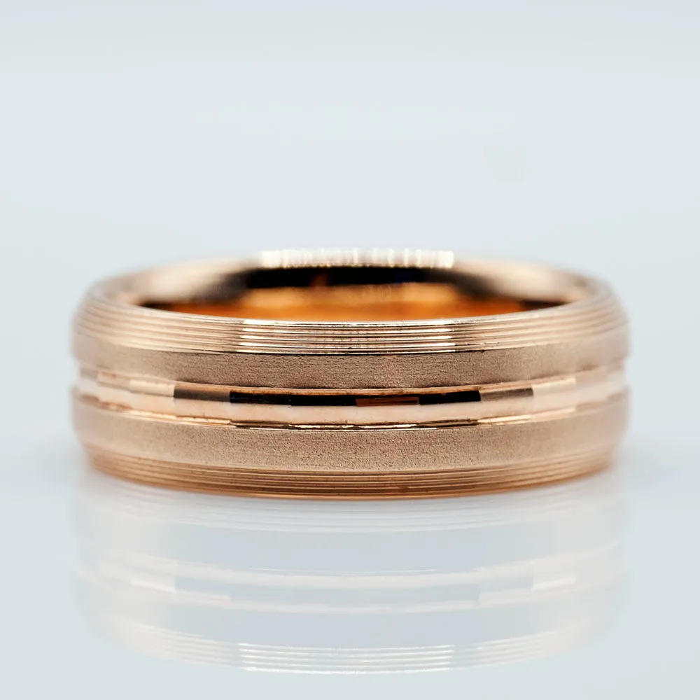 Men's Wedding Band in 14k Rose Gold