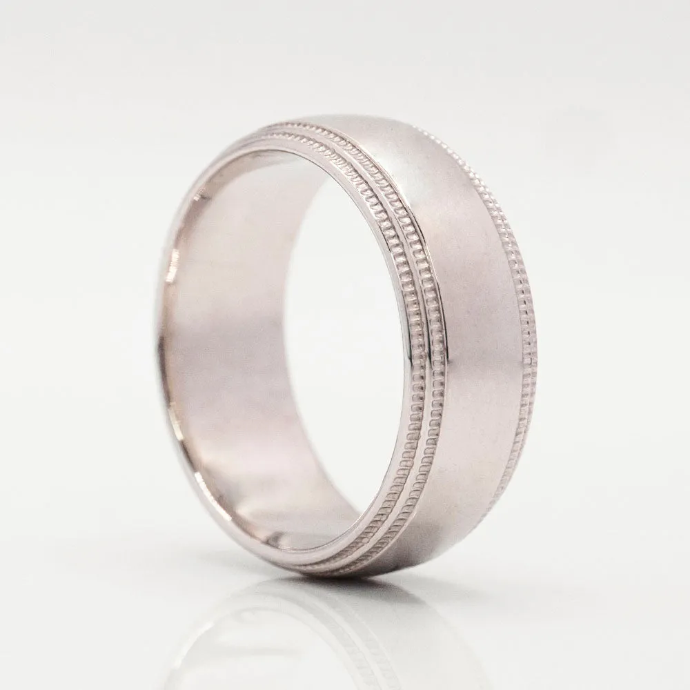 Men's Wedding Band in 14k White Gold