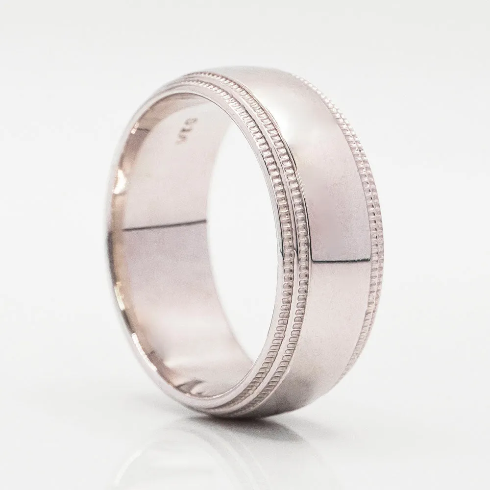 Men's Wedding Band in 14k White Gold