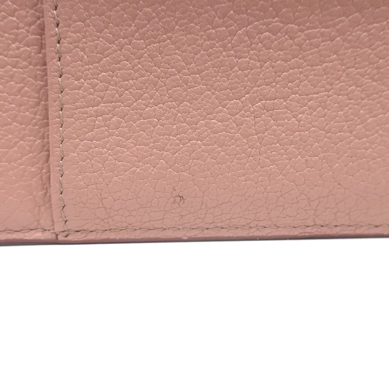 Miu Miu Zip Card Holder Wallet Rose Pink Madras Leather