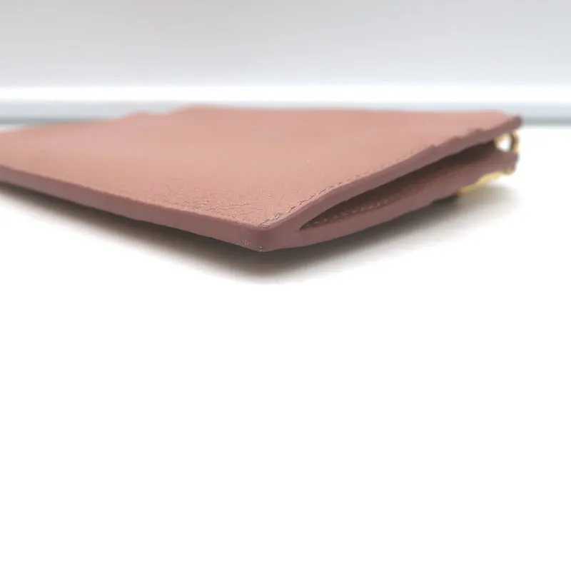 Miu Miu Zip Card Holder Wallet Rose Pink Madras Leather