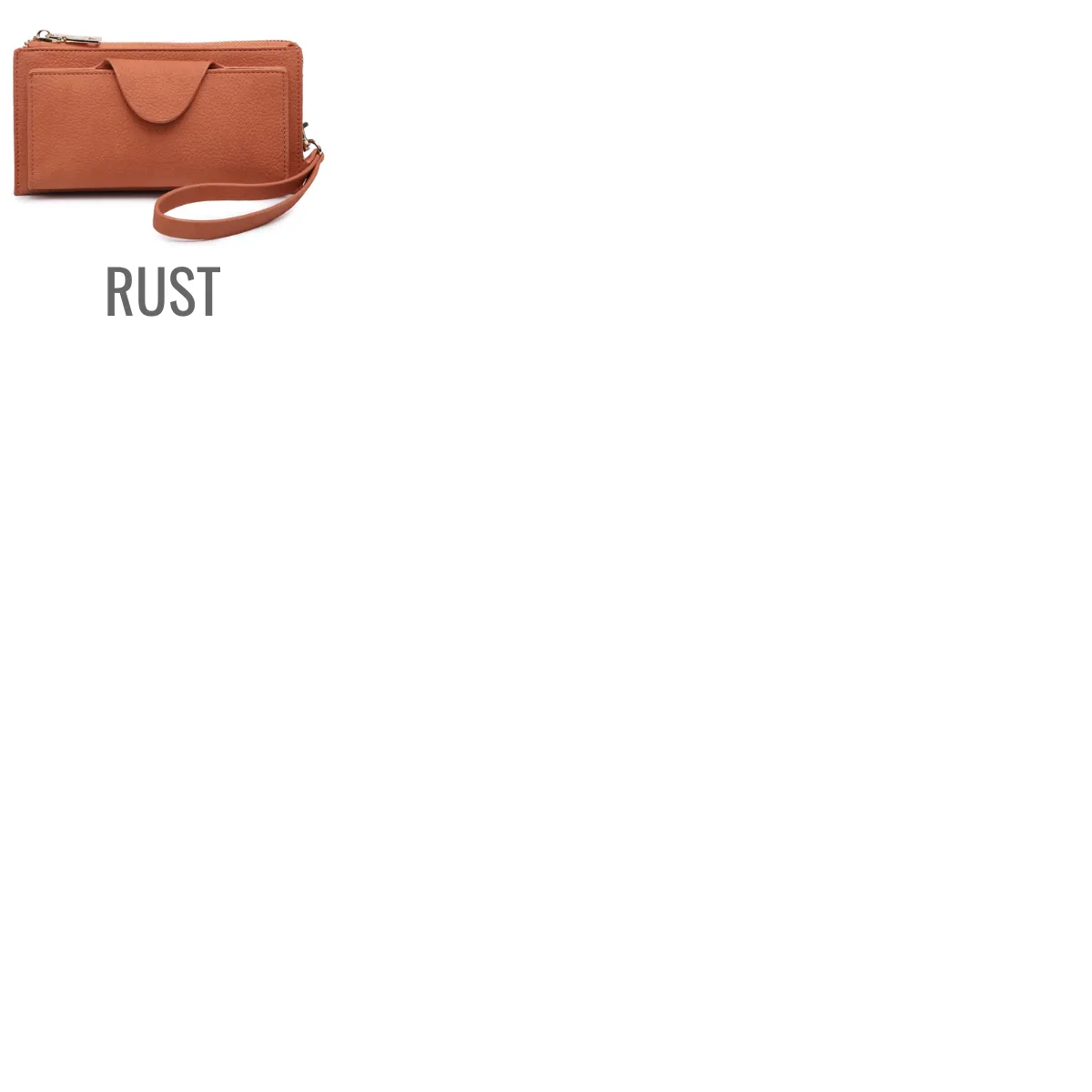 Monogrammed Vegan Leather Wallet with Wristlet Strap - 14 Colors