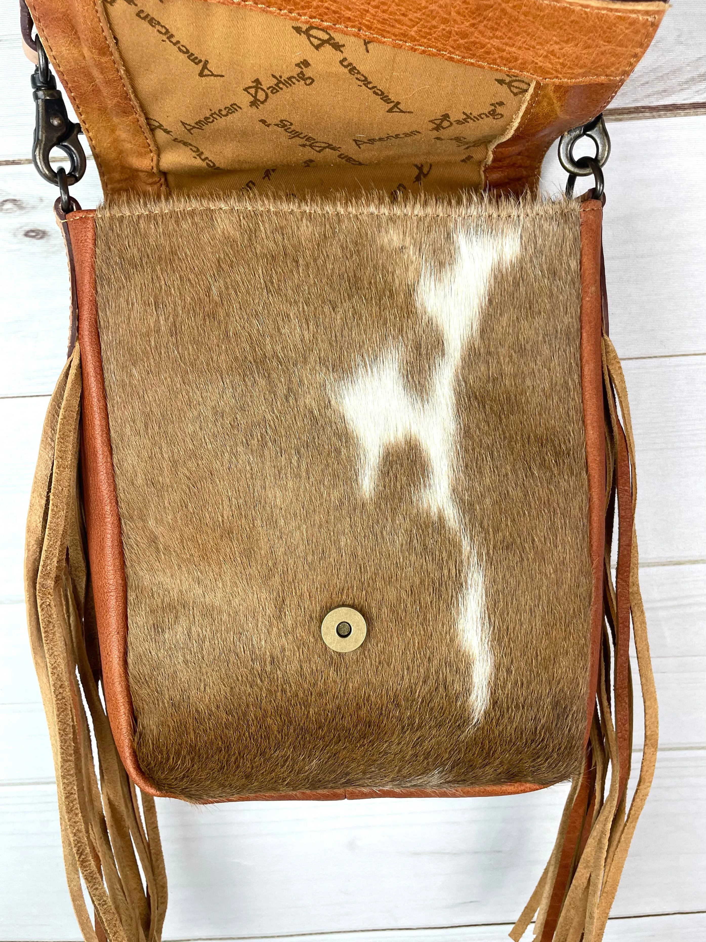 Monument Rust Wool Pattern Inset Tooled Leather Over Hide