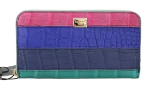Multicolor Alligator Crocodile Leather Continental Wallet