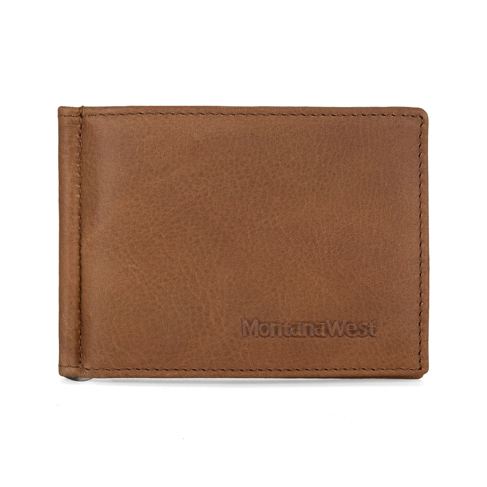 MWS06-W001   Genuine Leather Men's Slim Minimalist Card Wallet With Money Clip