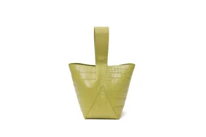Nº49 Cross Handle Bucket - Chartreuse Croc