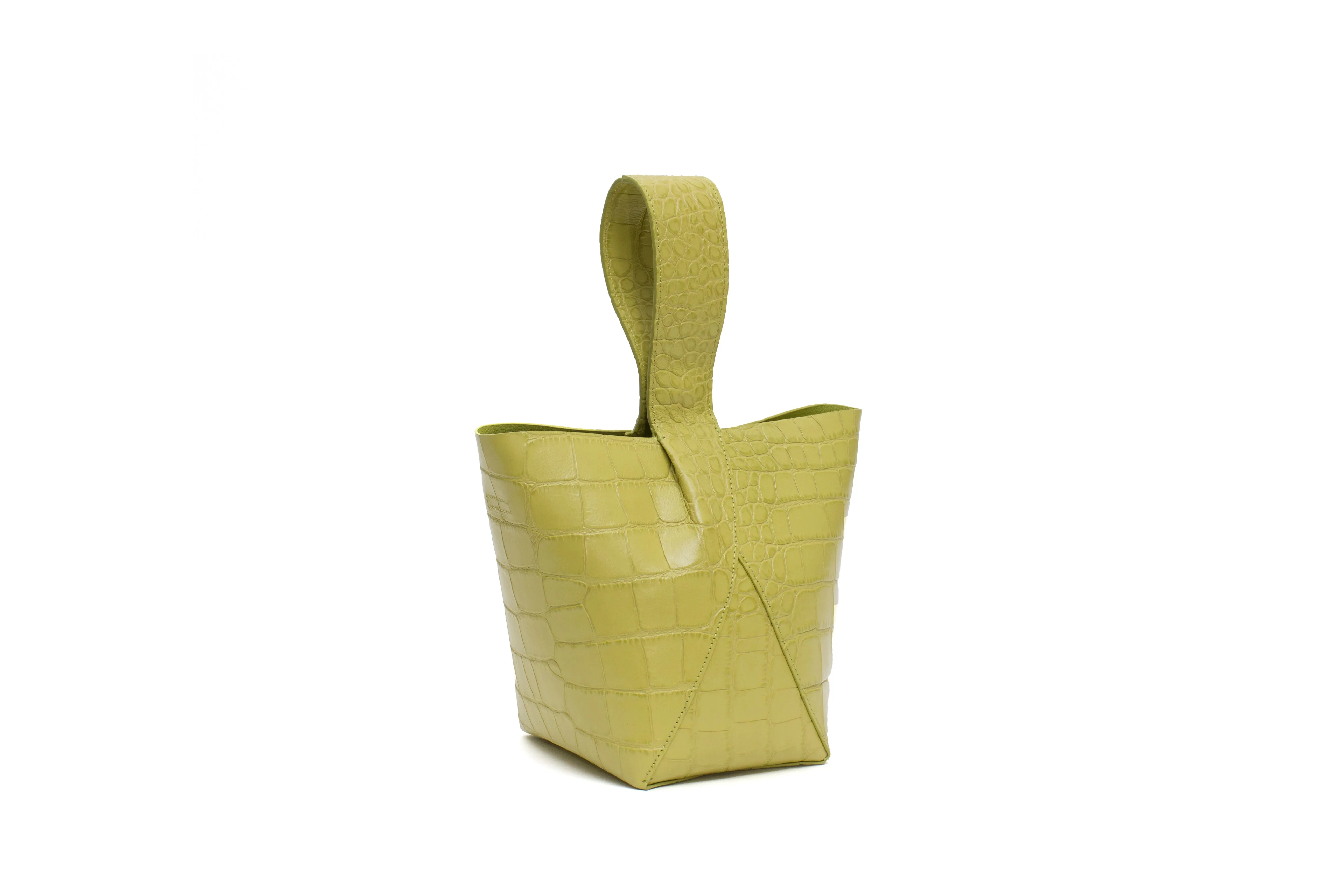 Nº49 Cross Handle Bucket - Chartreuse Croc