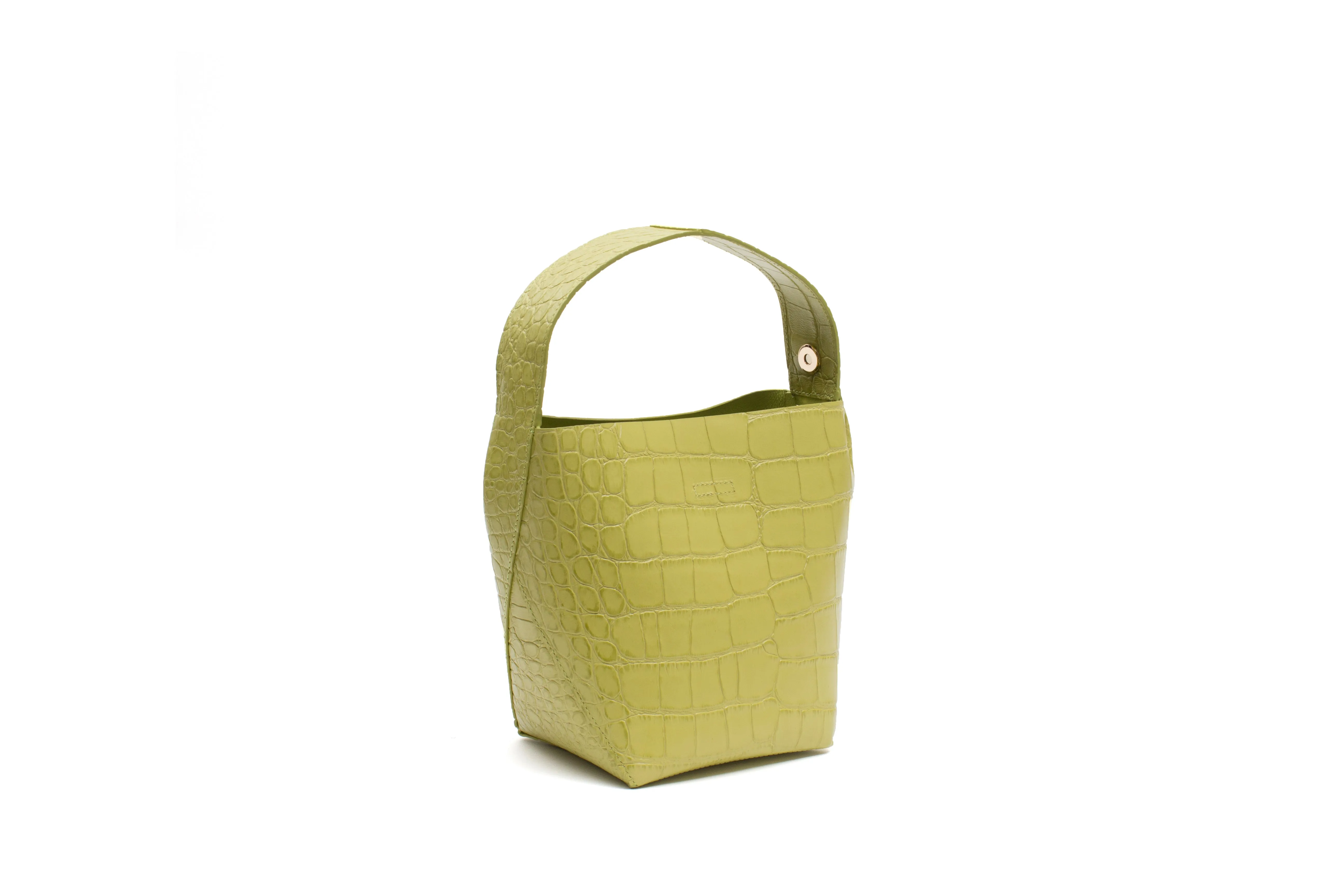 Nº49 Cross Handle Bucket - Chartreuse Croc