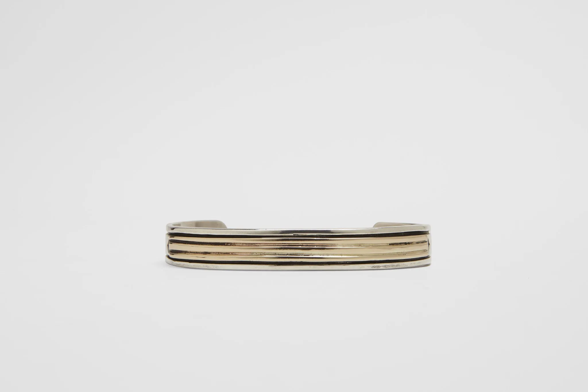 Narrow Sterling & Gold Cuff