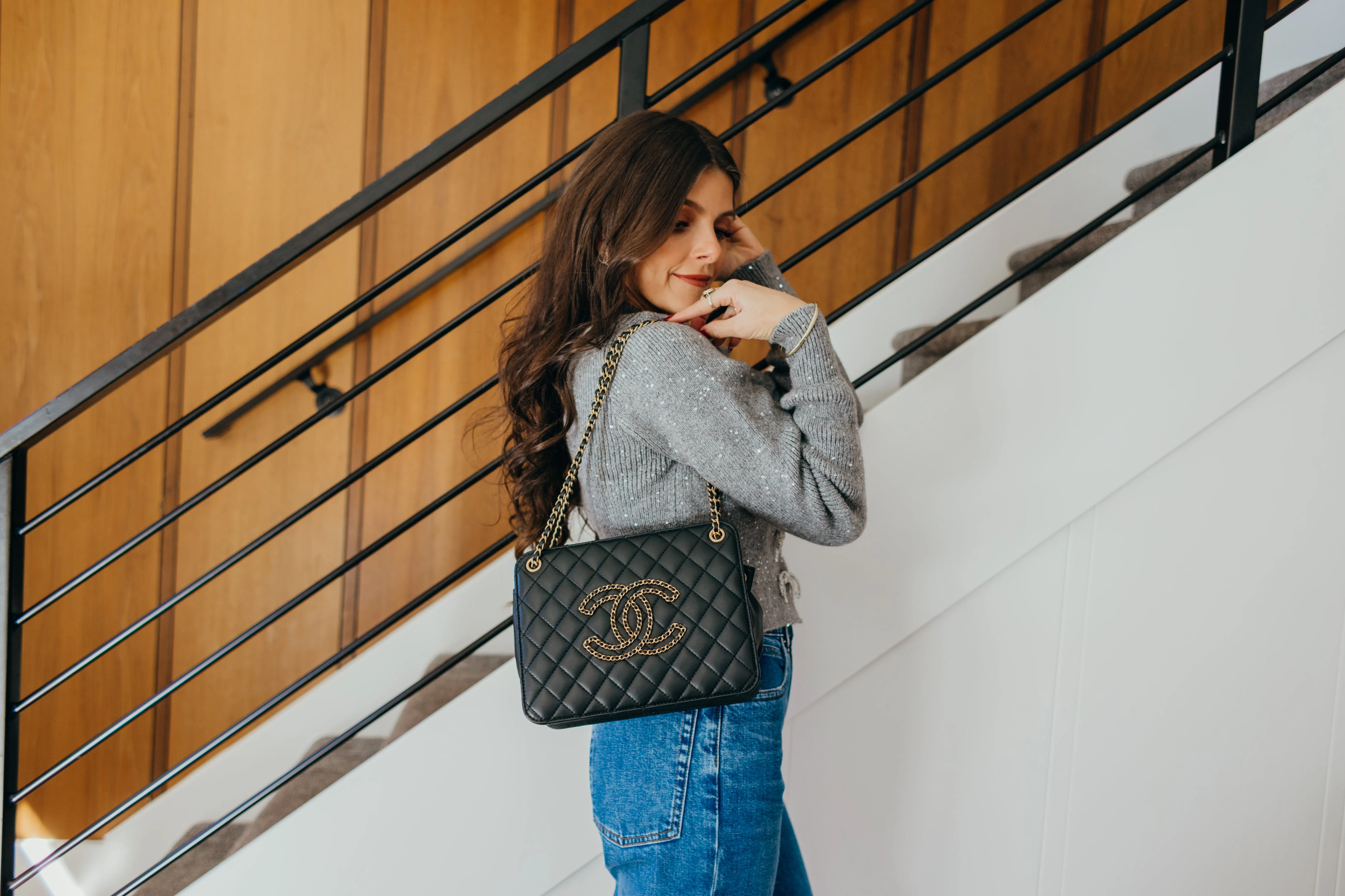 Once Upon A Time Accordion Tote Quilted Calfskin Medium