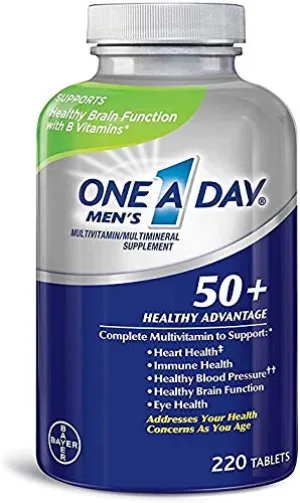 One A Day 50 Plus Advantage Multi-vitaminas, paquete de 220 unidades en total, Paquete de 1, 1
