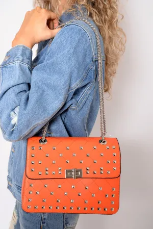 Orange Studded Cross Body Bag -  Orba