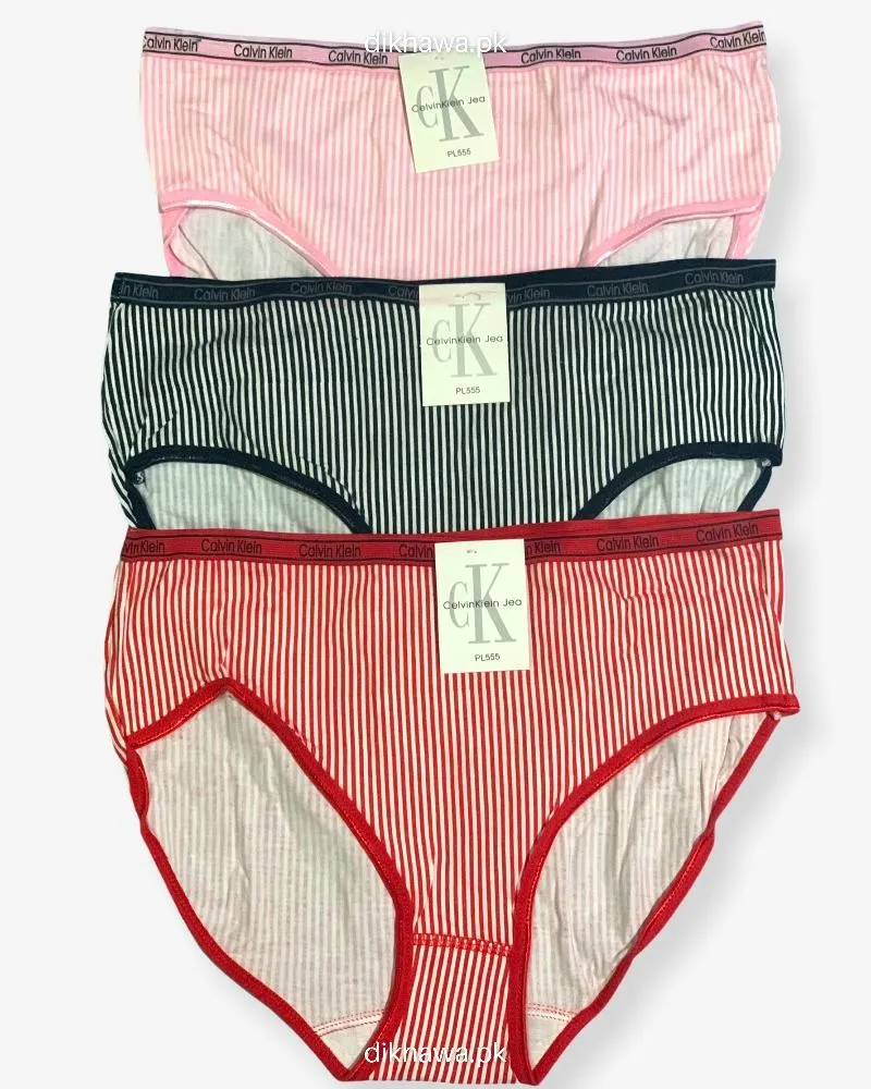 Pack of 3 - CK Plain Panty - Flourish CK Plain Panty Mix Colors - 444, 555, 666