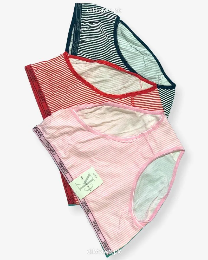 Pack of 3 - CK Plain Panty - Flourish CK Plain Panty Mix Colors - 444, 555, 666