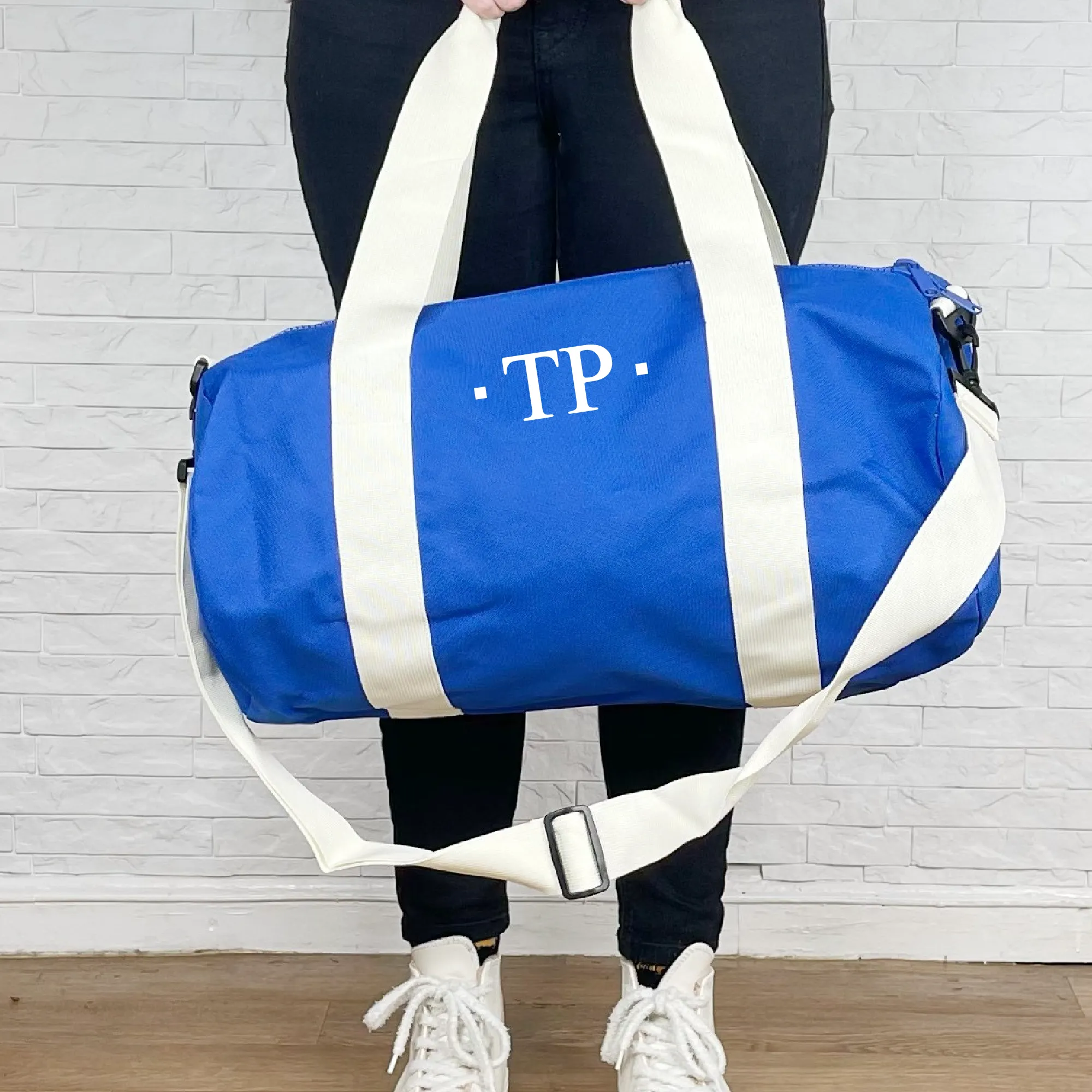 Personalised Women's Holdall Bag With Initials