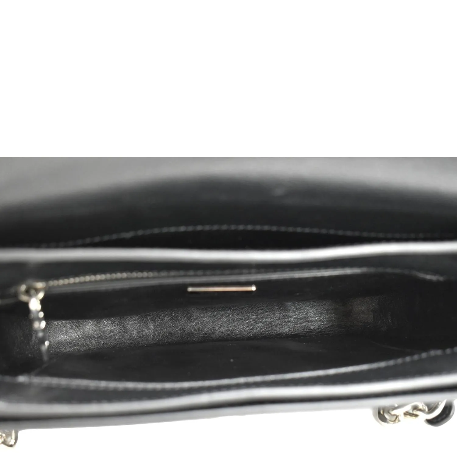 PRADA Arcade Glace Calf Leather Chain Crossbody Bag Black