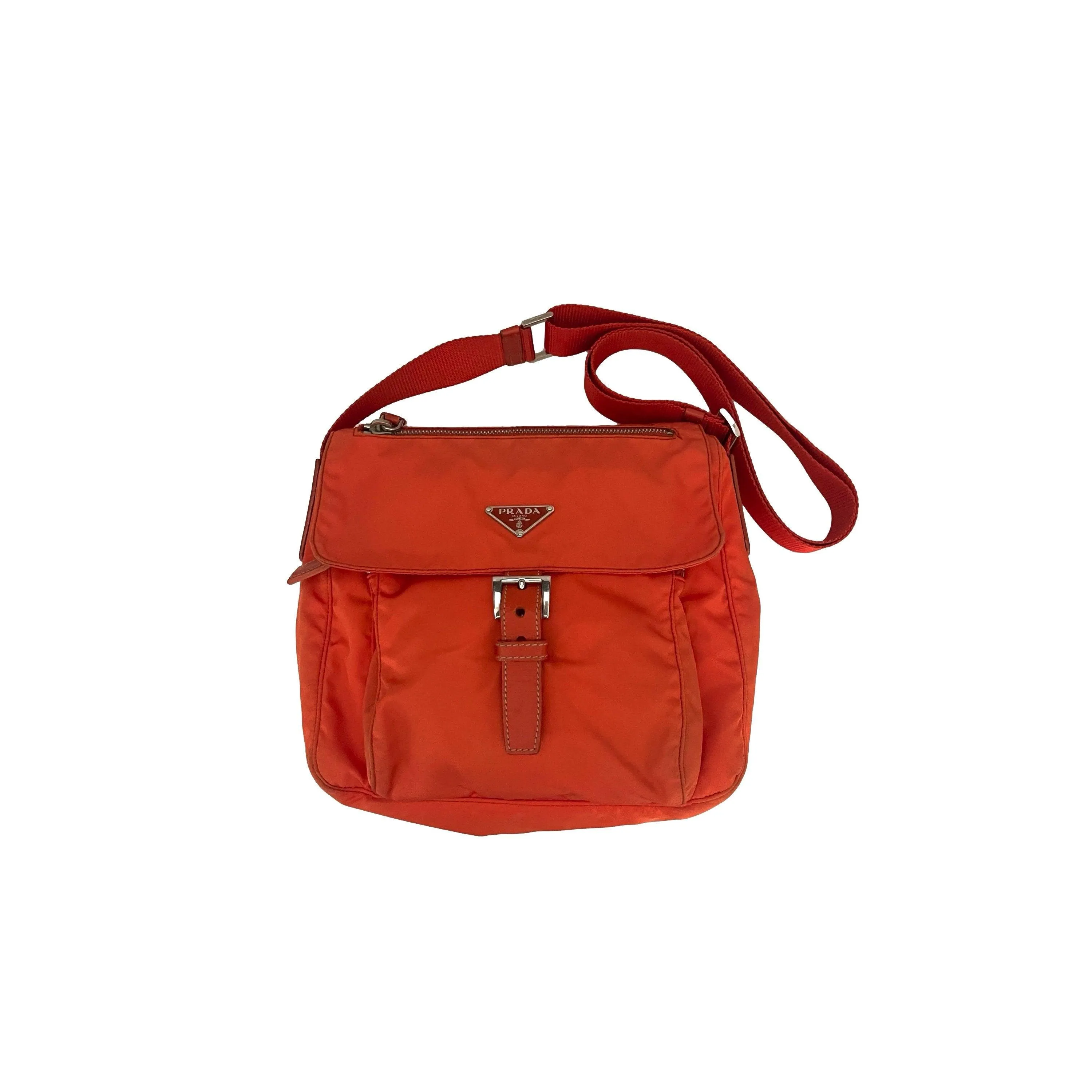 Prada Orange Nylon Crossbody