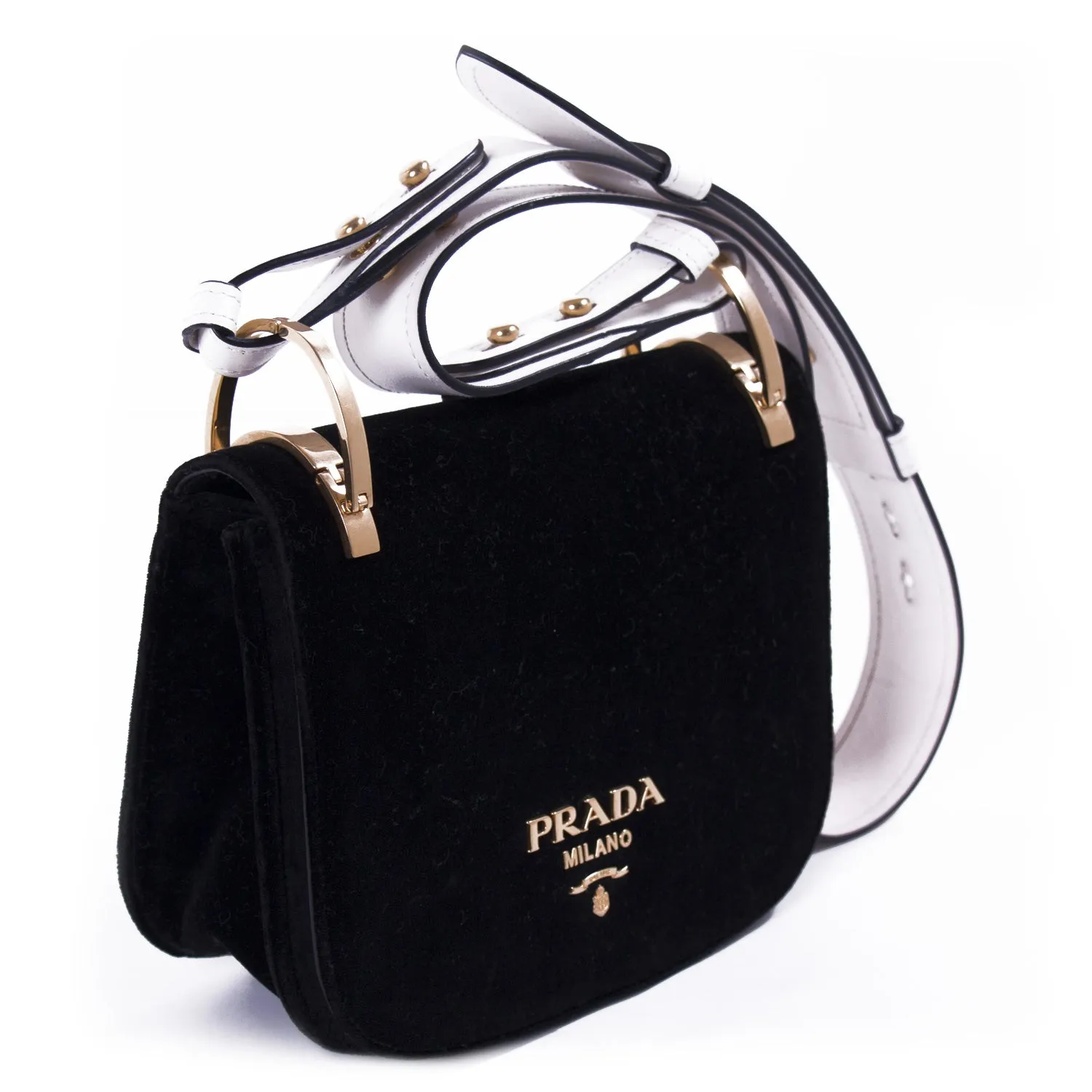 Prada Pionnière Velvet Saddle Bag